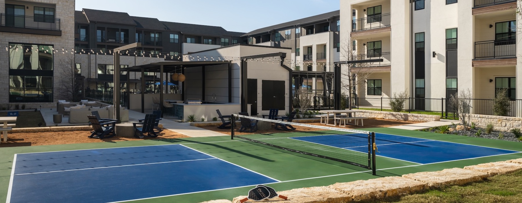 Pickleball court at Austin apartment complex